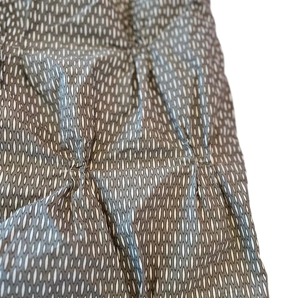 West Elm Green Organic Cotton Gray Geometric Pintuck Euro Shams 2 Pc Set